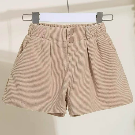 hengsof Solid Color Shorts for Boys and Girls Elastic Waistband Loose and Casual Style with Pockets