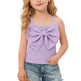 thumbnail image 1 of hengsof Solid Color Stretch Knit Top for Toddlers Cute Bow Tie Sleeveless Tank Top Basic Comfort Summer Top Suitable for Girls Aged 1-8, 1 of 6