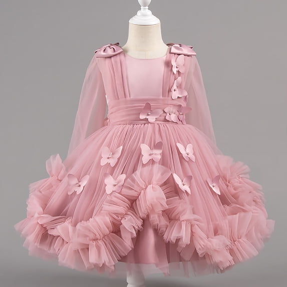 hengsof Sparkle Mesh Formal Dress for Girls, Sequin Party Gown for Celebrations, Princess Style Special Occasion Outfit