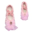 thumbnail image 1 of hengsof Sparkling Slip On Ballet Flats for Girls, Adorable Bow Adorned Practice Shoes, Solid Color Soft Soled Comfortable Yoga Shoes for Children Aged 2-15, Suitable for Ballet Gymnastics, 1 of 3