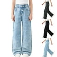 thumbnail image 1 of hengsof Spring Fall Flare Leg Jeans for Teen Girls, Slim Fit Stretch Denim Pants, Bootcut Trousers with Casual Style, Size 6-13 Years, 1 of 6
