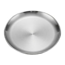 hengsof Stainless Steel Dessert Appetizer Plates, Round Lunch Plates, Small Serving Camping Salad Plate for Outdoor Camping, Snack and BBQ
