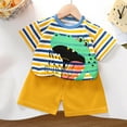 thumbnail image 1 of hengsof Summer Children's Fashion Print Short Sleeve T-Shirt Shorts Set for Infants Toddlers Casual Set 2 Piece Summer Shorts Set 2PC, 1 of 3