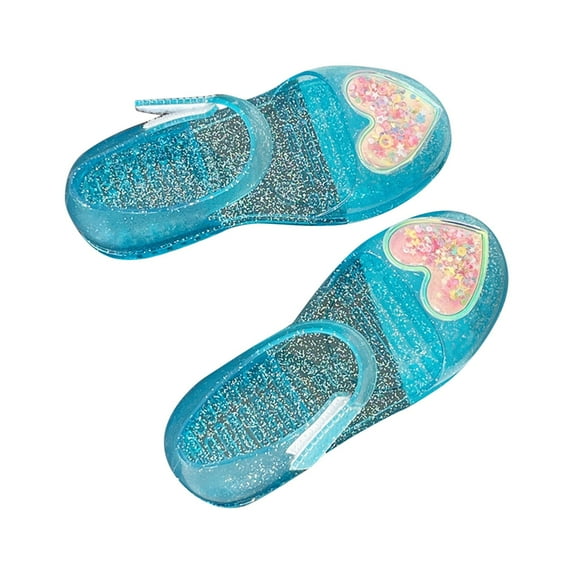 hengsof Sweet Heart Shaped Sandals for Girls, Soft Soled Comfortable Beach Shoes for Summer, Versatile Closed Toes Princess Shoes for Children
