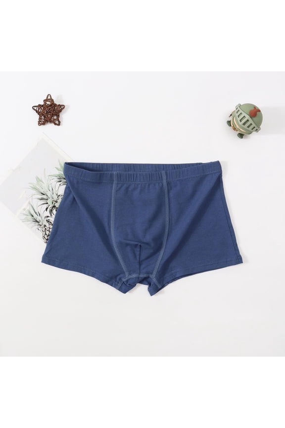 Teen Boys Solid Color Boxer Briefs for 7-14 Years Cotton Breathable Underwear Multipack Comfortable Student Essential Wear