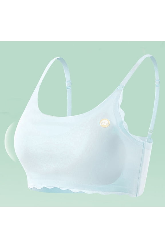 Teen Girls Seamless Wire Free Sports Bras Soft Cotton Bralette with Light Removable Padding Supportive Training Top for Active Lifestyles Size 10-16 Years