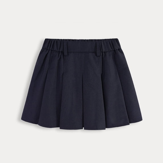 hengsof Teen Girls Uniform Skirt for 2-17 Years Old Solid Color Pleated Elastic Waist Short Skirt School Style Bottom Versatile Casual Skirt