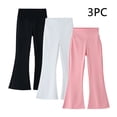thumbnail image 1 of hengsof Three Piece Children's Casual Flared Pants Girls' High Waisted Solid Color Leggings Comfortable Elastic Waist Sports Pants Yoga Pants, 1 of 5