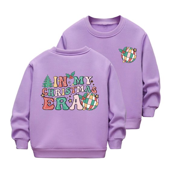 hengsof Toddler Boys Girls Sweatshirts Kids Christmas Print Warm Round Neck Long Sleeve Pullover Sweater