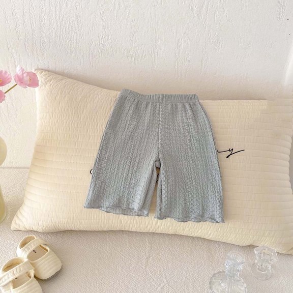 hengsof Toddler Girl Shorts Ribbed Girl Bike Shorts Solid Ruffle Summer Pull On Dance Athletic Under Dress Pants