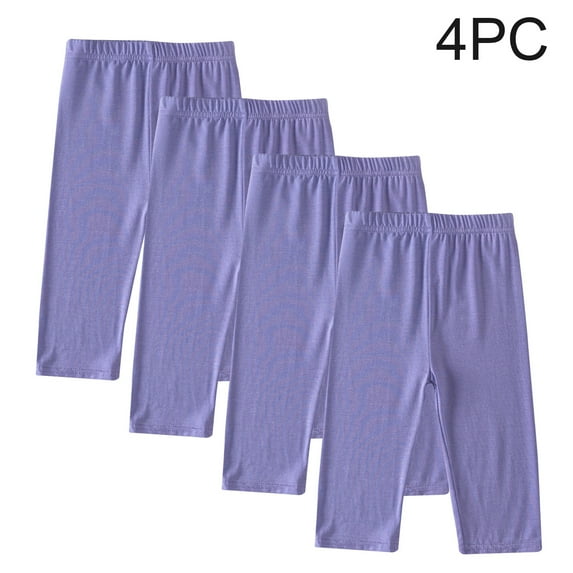 hengsof Toddler Girls 4 Pack Leggings, Summer Soft Thin Stretch Capri Pants, Stylish and Comfortable Leggings Baby Pants