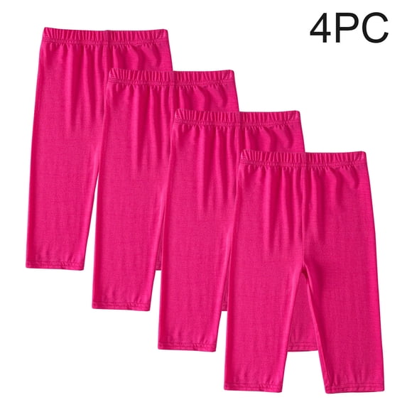 hengsof Toddler Girls 4 Pack Leggings, Summer Soft Thin Stretch Capri Pants, Stylish and Comfortable Leggings Baby Pants