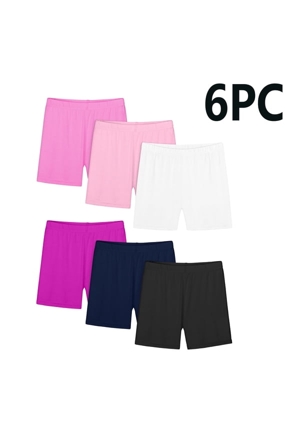 Toddler Girls Biker Shorts Solid Bike Cartwheel Shorts Kids Under Dress Dance Safety Shorts 6 Packs