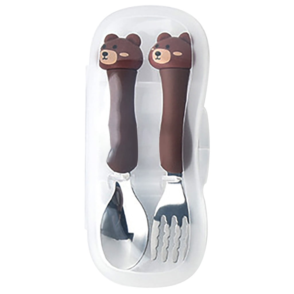 hengsof Toddler Utensils Kids Spoons and Forks Self-feeding, Stainless ...