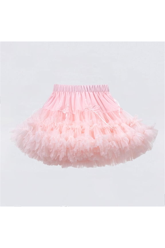 Toddlers Net Tutu Skirt with Elastic Waist, Layered Puffy Dance Performance Skirt for Recitals, Stage Costume for Little Girls Size 0-10 Years