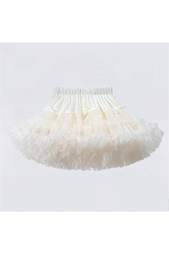 Toddlers Net Tutu Skirt with Elastic Waist, Layered Puffy Dance Performance Skirt for Recitals, Stage Costume for Little Girls Size 0-10 Years