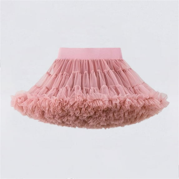 hengsof Toddlers Puffy Net Tutu Skirt Elastic Waist, Sheer Layered Dance Performance Skirt, Stage Costume for Little Girls Size 0-10 Years
