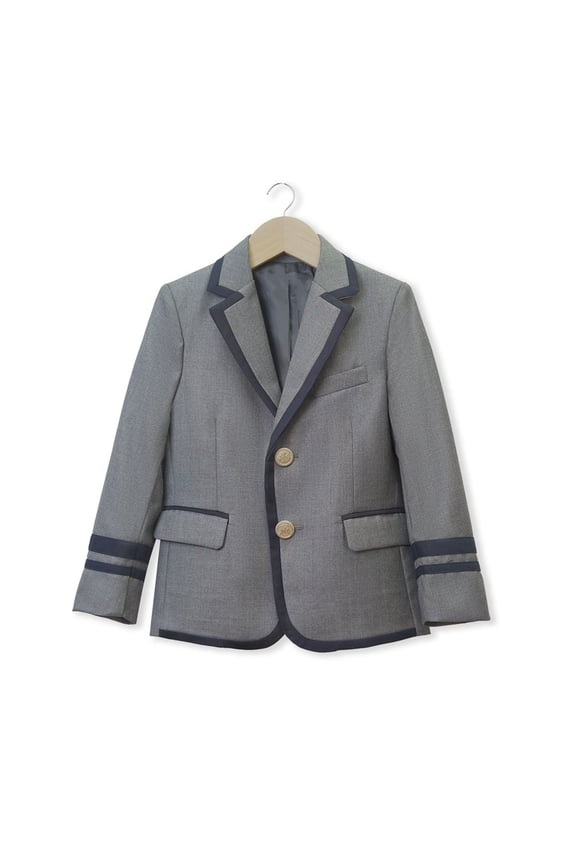 Two-Tone Collared Blazer for School, Kids Formal Wear Jacket with Color Block Design, Academic Style Outerwear for Uniform Dress, Size 2-12 Years