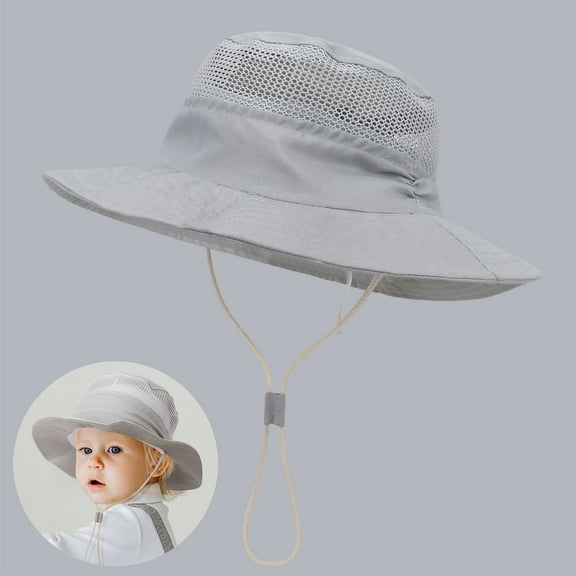 hengsof Unisex Baby Sun Hat with UPF 50  Outdoor Adjustable Beach Hat,Baby Girl Wide Brim Bucket Hats for Infant Toddler Little Boy