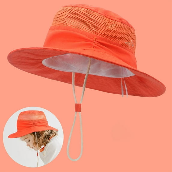 hengsof Unisex Baby Sun Hat with UPF 50+ Outdoor Adjustable Beach Hat,Baby Girl Wide Brim Bucket Hats for Infant Toddler Little Boy