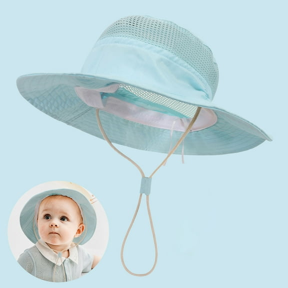 hengsof Unisex Baby Sun Hat with UPF 50  Outdoor Adjustable Beach Hat,Baby Girl Wide Brim Bucket Hats for Infant Toddler Little Boy
