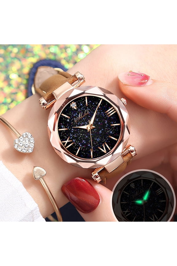 Unisex Frosted Dial Watch, Roman Numeral Star Point Belt Strap Timepiece, Minimalist Casual Wristwatch for Daily Wear, Quartz Movement Analog