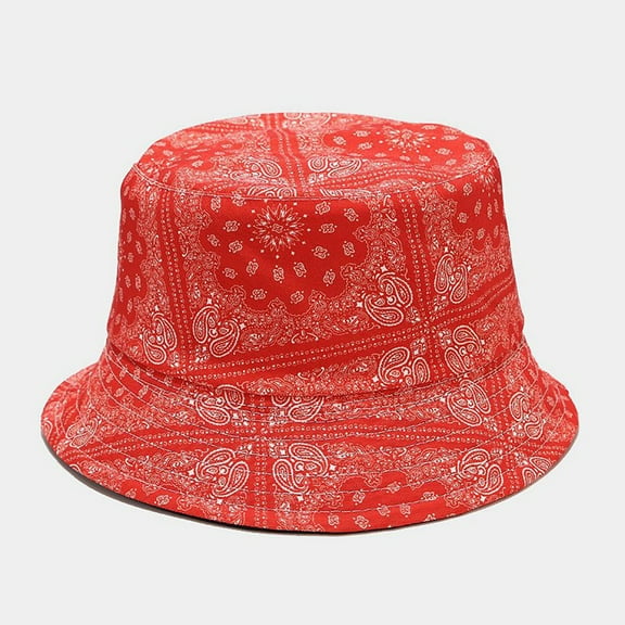 hengsof Unisex Print Double-Sided Wearable Bucket Hat, Reversible Sunmmer Sun Protection Fisherman Hat/Beach Cap