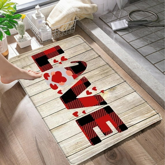 hengsof Valentine's Day Decorative Doormat Entrance Door Mat, Welcome Mat, Non-Slip Carpet Rugs Floor Mat Decorative for Home/Bathroom/Kitchen/Indoor