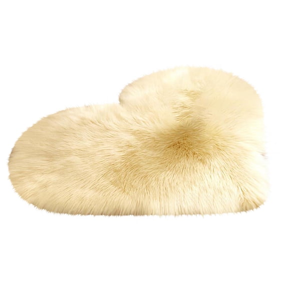 hengsof Valentine's Day Heart Area Rug, FarJing Wool Imitation Sheepskin Rugs Faux Fur Non Slip Bedroom Shaggy Carpet Mats Girls Bedroom Decor