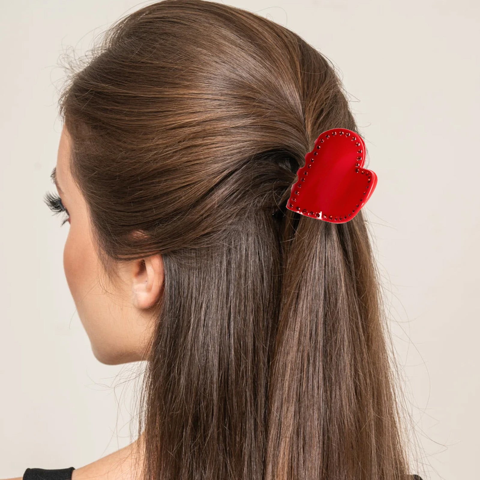 hengsof Valentine's Day Heart Hair Clips for Women Girls Valentine's Red Heart Hairpins Gifts