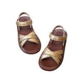 thumbnail image 1 of hengsof Velcro Sandals for Toddler Girls, Solid Color Simple Design Soft Sole Non Slip Comfortable Breathable Casual Outdoor Shoes, Suitable for Ages 18M-6, 1 of 3