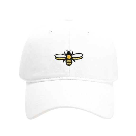 hengsof Vintage Washed Baseball Cap with Floral Bee Embroidery, Adjustable Baseball Cap for Men Women