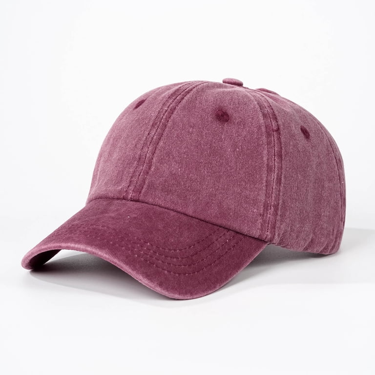 hengsof Vintage Washed Cotton Plain Baseball Caps Adjustable  display picture 1