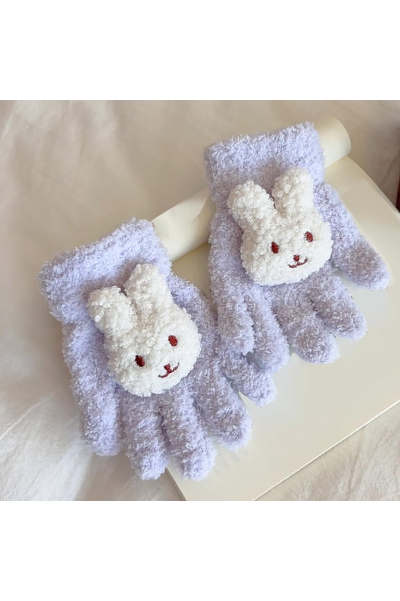 Winter Gloves Kids Full Finger Girls Toddler Gloves Cute Cartoon Stretchy Warm Mittens for Boys Girls