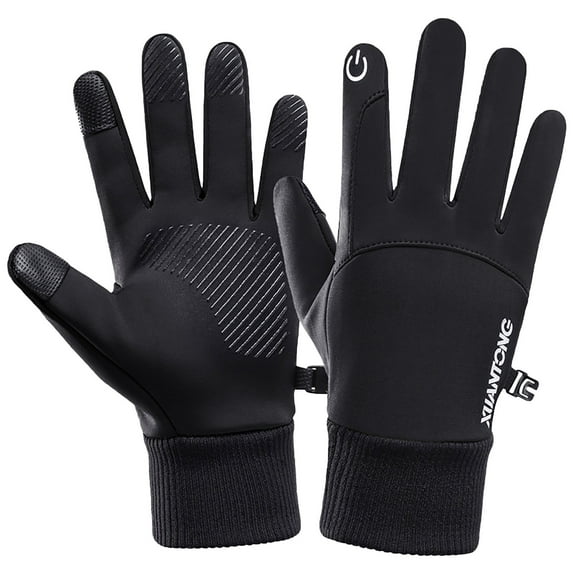 hengsof Winter Ski-Gloves for Men-Women Non-Slip-Plus-Velvet-Thickened Mitt Waterproof Cold-Weather Cycling-Gloves