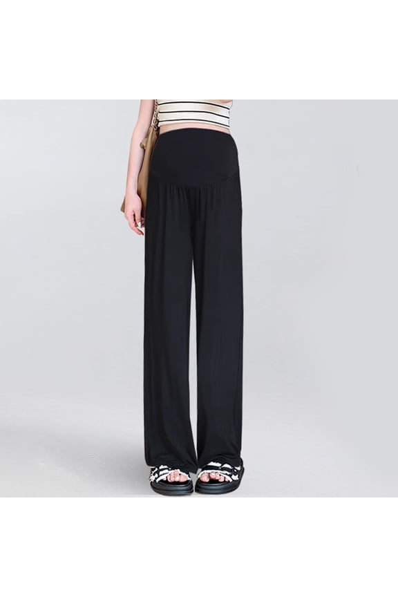 Women's High Waisted Wide Leg Pants for Maternity Casual Wear During Pregnancy