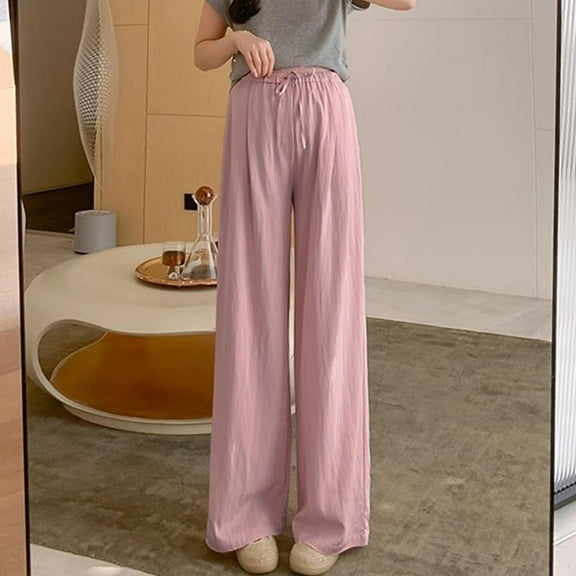 hengsof Women's High Waisted Wide Leg Pants for Maternity Daily Casual Wear During Pregnancy