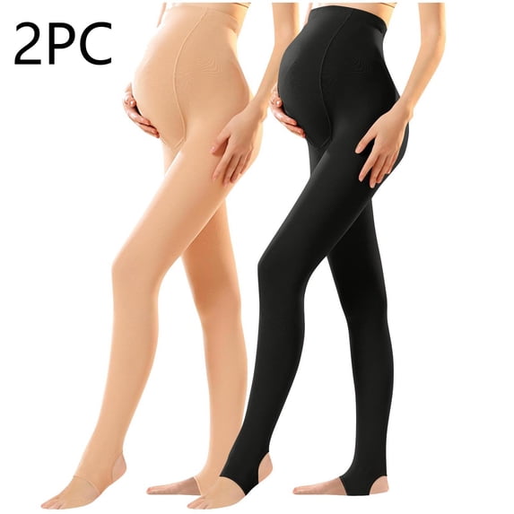 hengsof Women's Maternity Leggings Over The Belly Pregnancy Casual Pantyhose