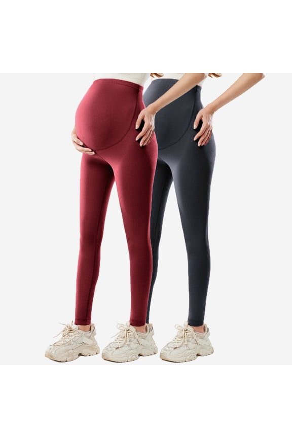 Women's Maternity Leggings over the Belly Pregnancy Active Wear Workout Yoga Tights Pants