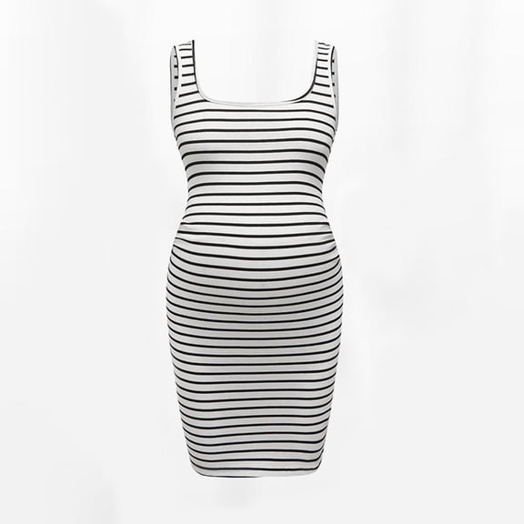 hengsof Womens Summer Maternity Dress Side Ruching Sleeveless Bodycon Dress Cute Pregnancy Dress