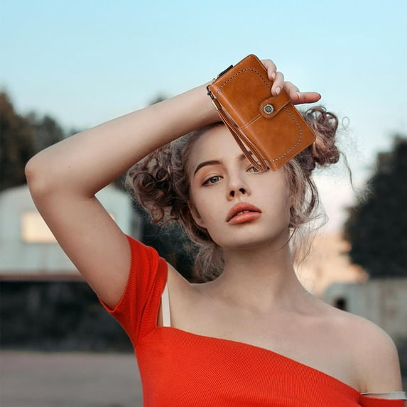 hengsof Womens Wallets RFID Blocking Large Capacity Ladies Phone Clutch Antimagnetic Wallet Handbag