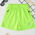 thumbnail image 1 of hengsof Youth Unisex Stretchy Casual Shorts, Solid Color Ice Silk Lightweight Elastic Waist Athletic Shorts for Summer, Big Kids Ages 6 to 15 Years, 1 of 6