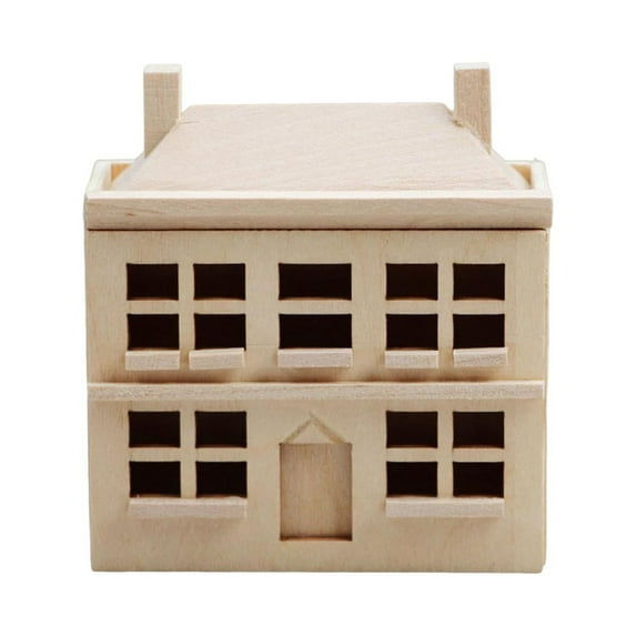 hengtong 1:12 Dollhouse Villa House Model Artwork Handcraft Cottage Mini Wooden House for