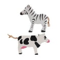 thumbnail image 1 of hengtong 2pcs Wood Mini Animal Learning Toys Figurines Model Collection Animal Playset Zebra Cows, 1 of 9