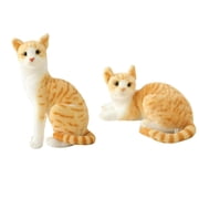 hengtong 2x Simulation Siamese Cats Animal Padding Stuffed for Birthday Gift
