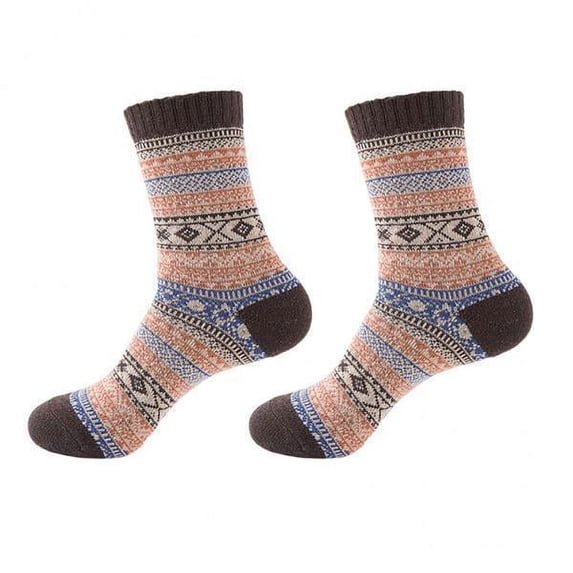 hengtong 3xMens Thick Winter Wool Socks Soft Warm Socks Casual Crew Socks Coffee 3 Pcs