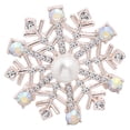 thumbnail image 1 of hengtong 4xChristmas Brooch Pin Jewelry Pin Badges Xmas Holiday Party Decor Accessories Snowflake 4.1x4.1cm, 1 of 9