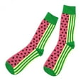 thumbnail image 1 of hengtong 4xColorful High Ankle Print Funny Pattern Cotton Middle Socks Watermelon 4 Pcs, 1 of 8