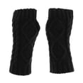 thumbnail image 1 of hengtong 4xWinter Half Finger Fingerless Gloves Arm Hand Warmer Cable Knit Mittens Black 4 Pcs, 1 of 9