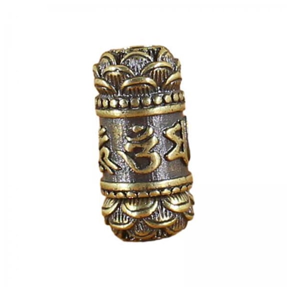 hengtong 5xBrass Buddha Sutra Pendant Golden Fittings Bracelets Knitting Cylinder Charm